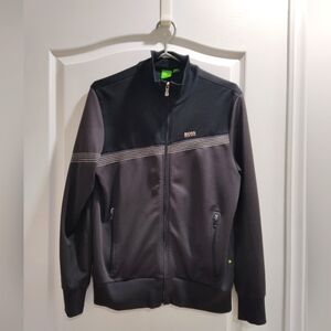 BOSS Men's Black and grey track suit Jacket